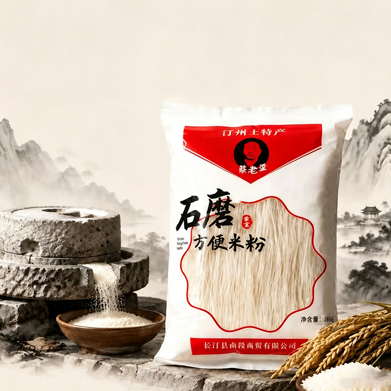 Местный продукт уезда Чантин — рисовая лапша «Ли Лао Ву», изготовленная на каменных мельницах (389 г, семейная упаковка)